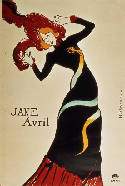 Jane Avril (1868-1943) 1899 autorstwa Henri de Toulouse Lautrec